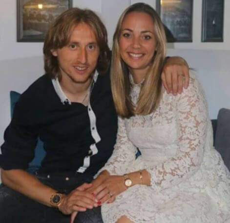 Stipe Modric son Luka Modric and daughter-in-law Vanja Bosnic.